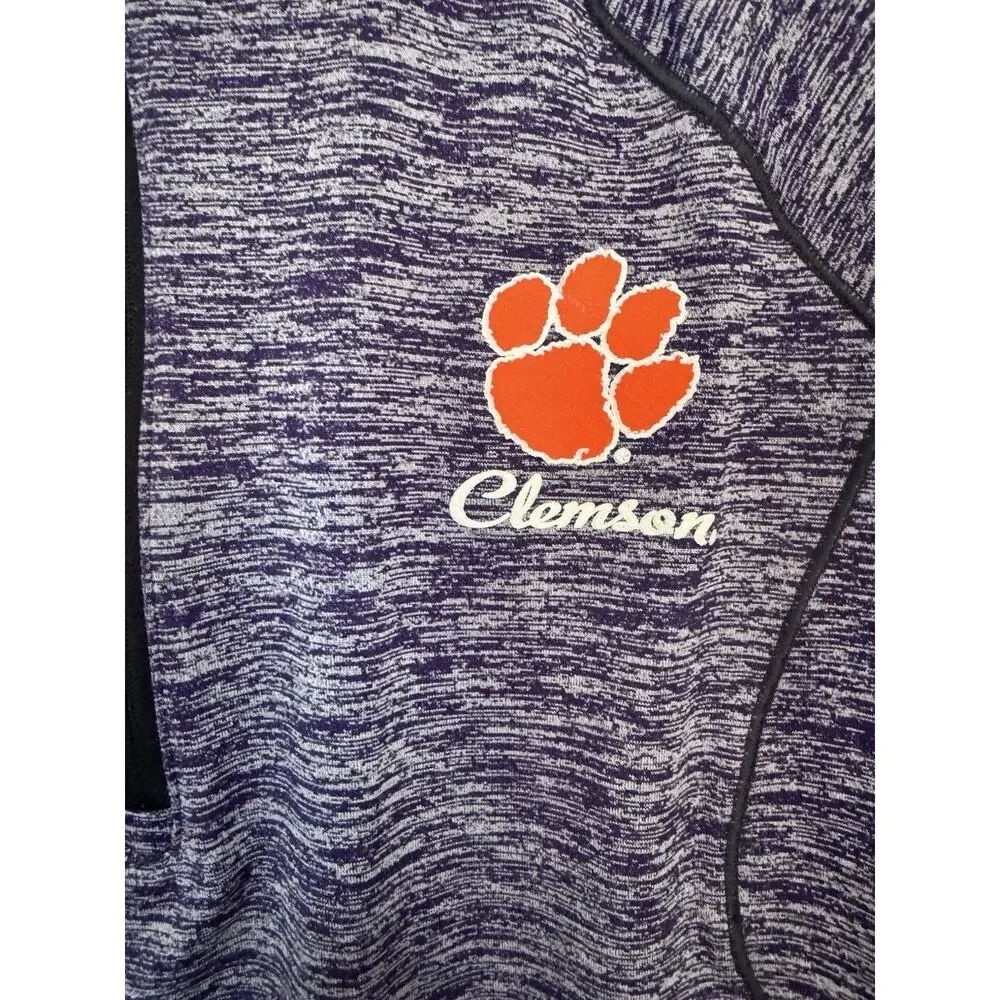 Clemson Tigers Under Armour Heathered Purple LS 1/4 Zip Pullover Youth Large